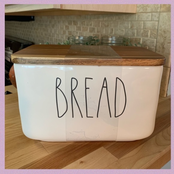 RAE DUNN “BREAD” CERAMIC CONTAINER/BOX W/WOOD LID